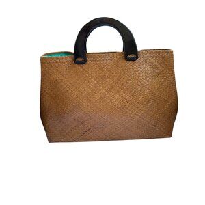 Asiaphile Los Angeles Woven Straw Tote Bag